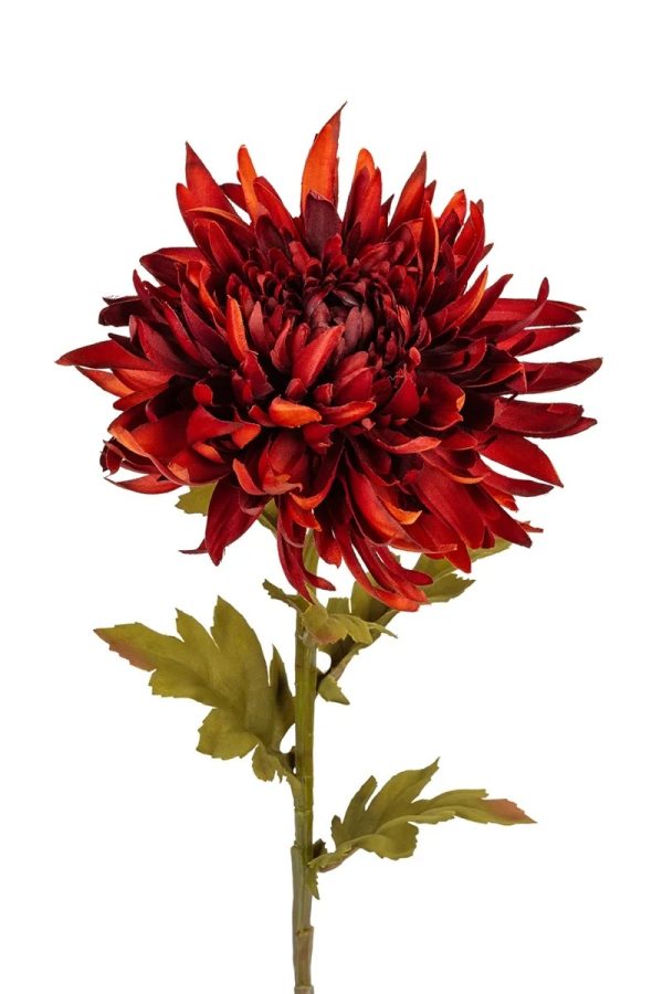 Chrysant, 62cm dk rood/oranje