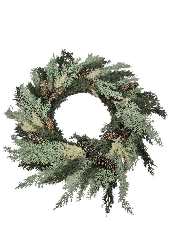 Kerstkrans, Green White, 50cm  (leverbaar augustus)