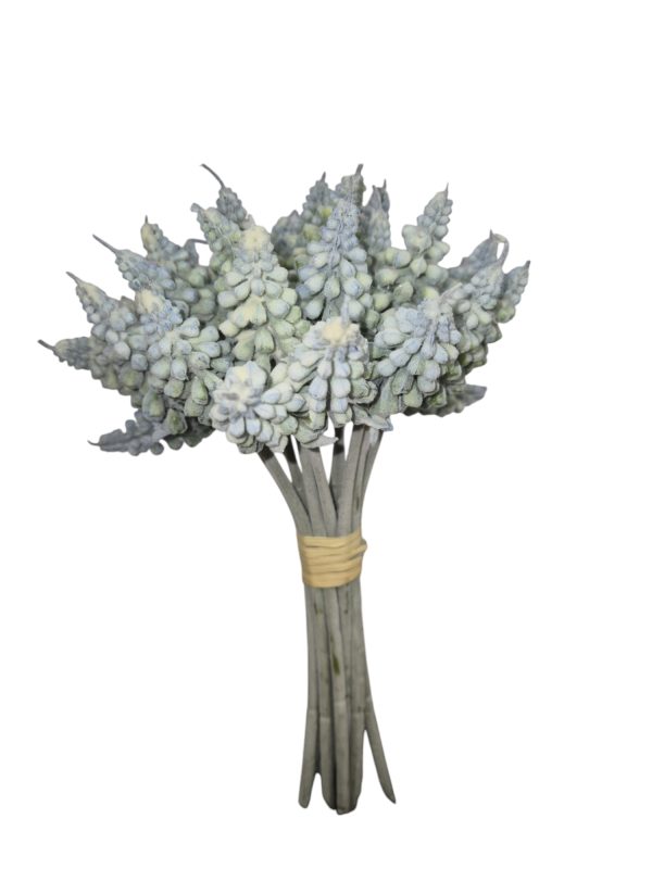 Druif bundel, 12x, bleu, Flocked, 28cm