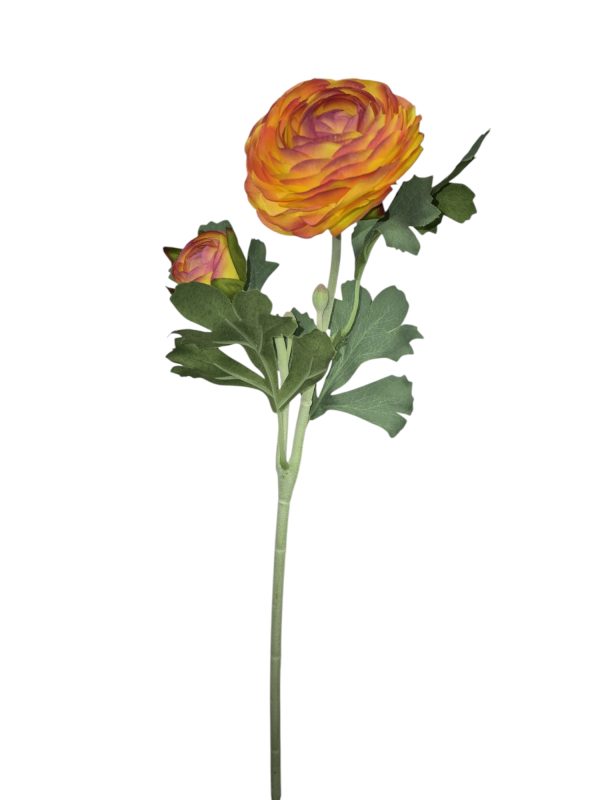 Ranonkel, Orange, Flocked stem, 48cm