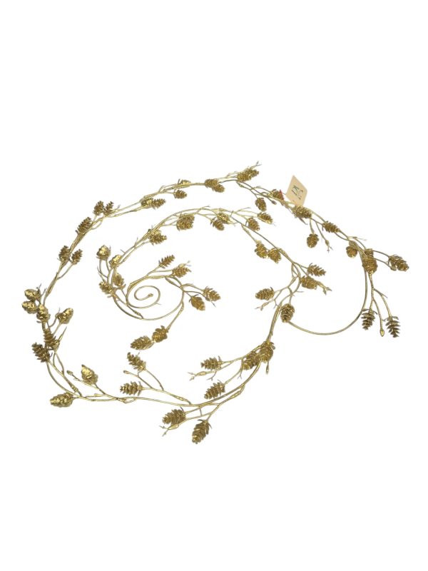 Garland With Cone, Gold, 230cm