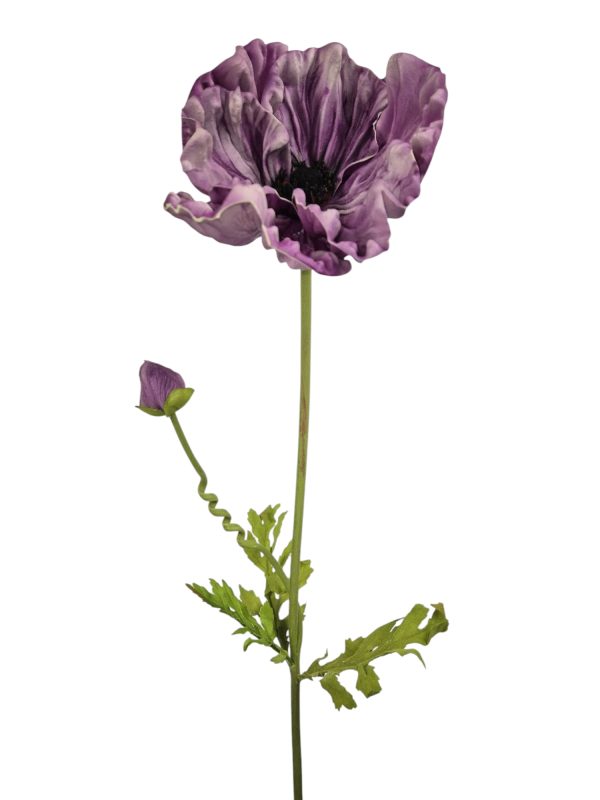 Papaver bloem real touch xl, Purple,73cm  (Leverbaar augstus)