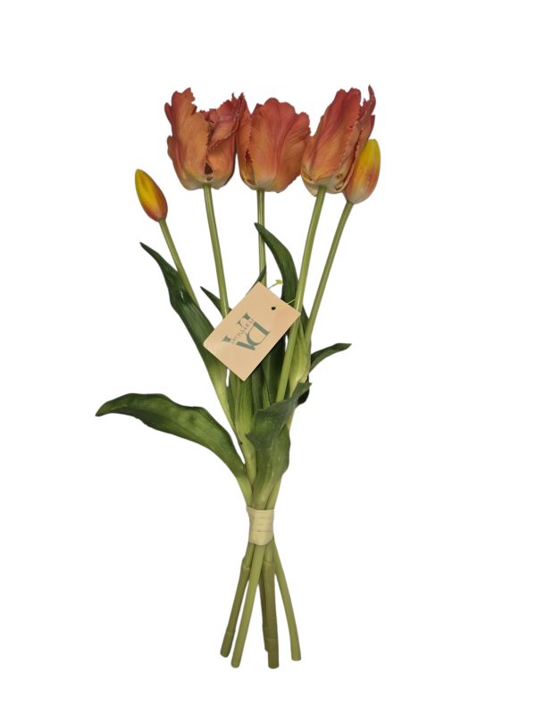 Tulip bundle, Orange, 3 flower, 2 Buds, 41cm