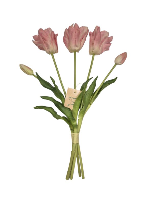 Tulip bundle, Soft Pink, 3 flower, 2 Buds, 41cm