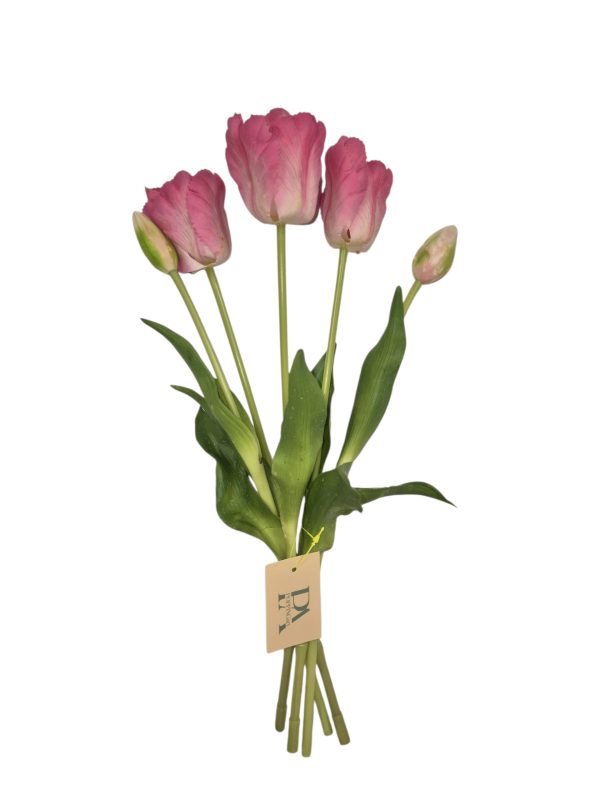 Tulip bundle, Hot Pink, 3 flower, 2 Buds, 41cm