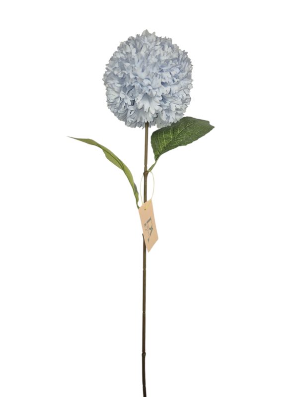 Hydrangea ball with Coffee stem, Bleu, 64cm.